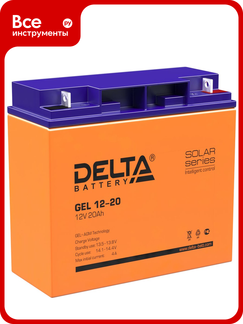 Батарея аккумуляторная Delta GEL 12-20