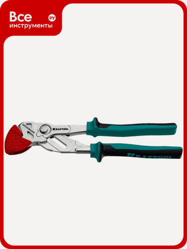 Изображение товара Переставные клещи‑гаечный ключ KRAFTOOL Vise‑wrench с кнопочным фиксатором, прямой формой губок, корпус