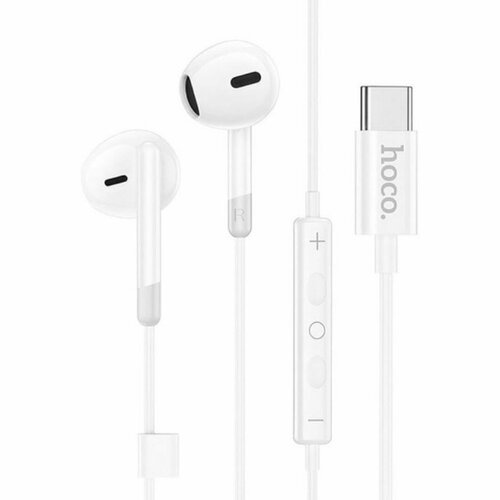 Наушники M109 Type-C Pure joy wire control earphones HOCO белый 313₽
