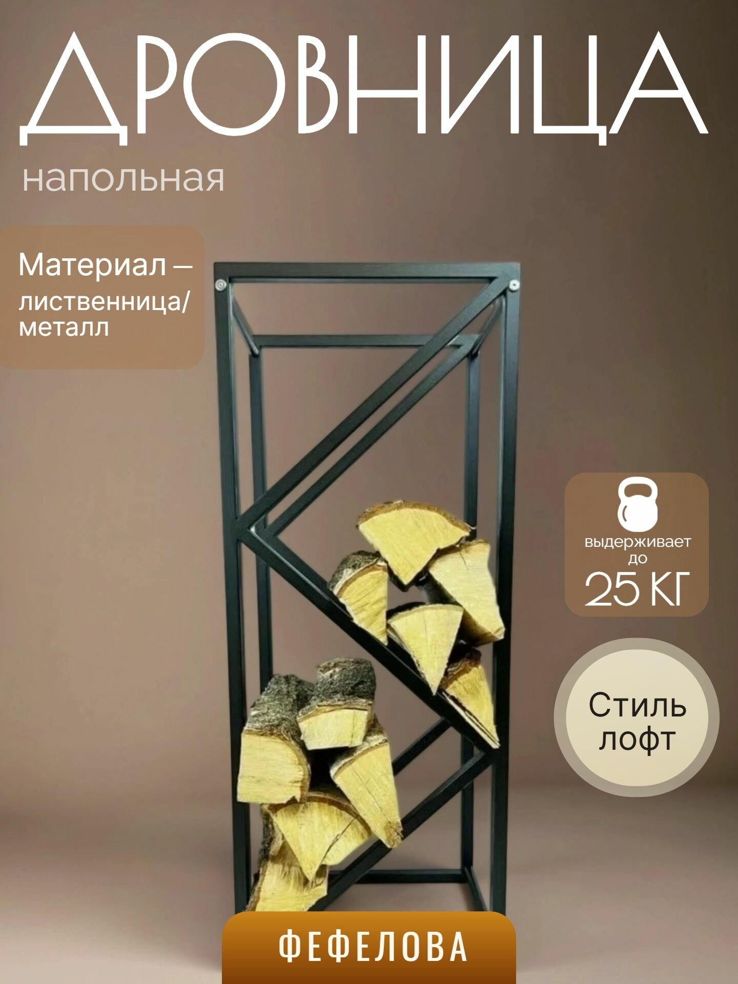 Дровница металлическая для дома и дачи в стиле лофт от производителя