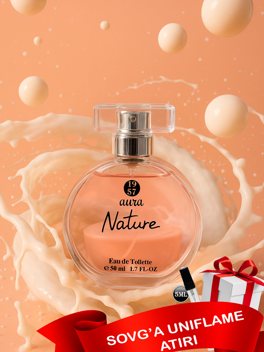 Женская туалетная вода Aura Nature, 50 мл+Пробник духов Uniflame 5 мл в подарок