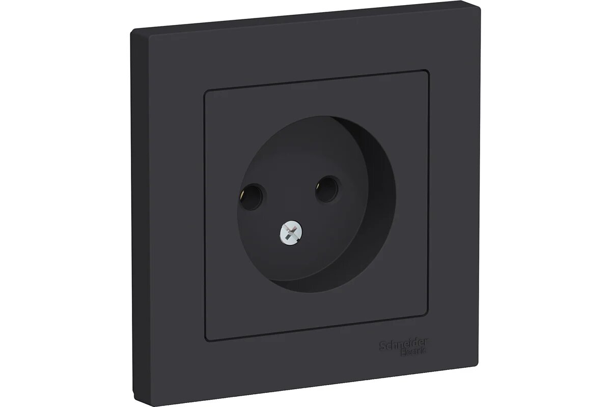 Schneider Electric AtlasDesign Карбон Розетка без заземления 16А, в сборе SE ATN001040