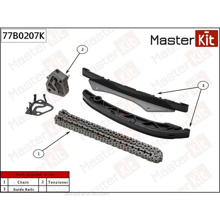 MASTERKIT 77B0207K 77B0207K комплект цепи ГРМ CHEVROLET COBALT 1.5I B15D2 13-