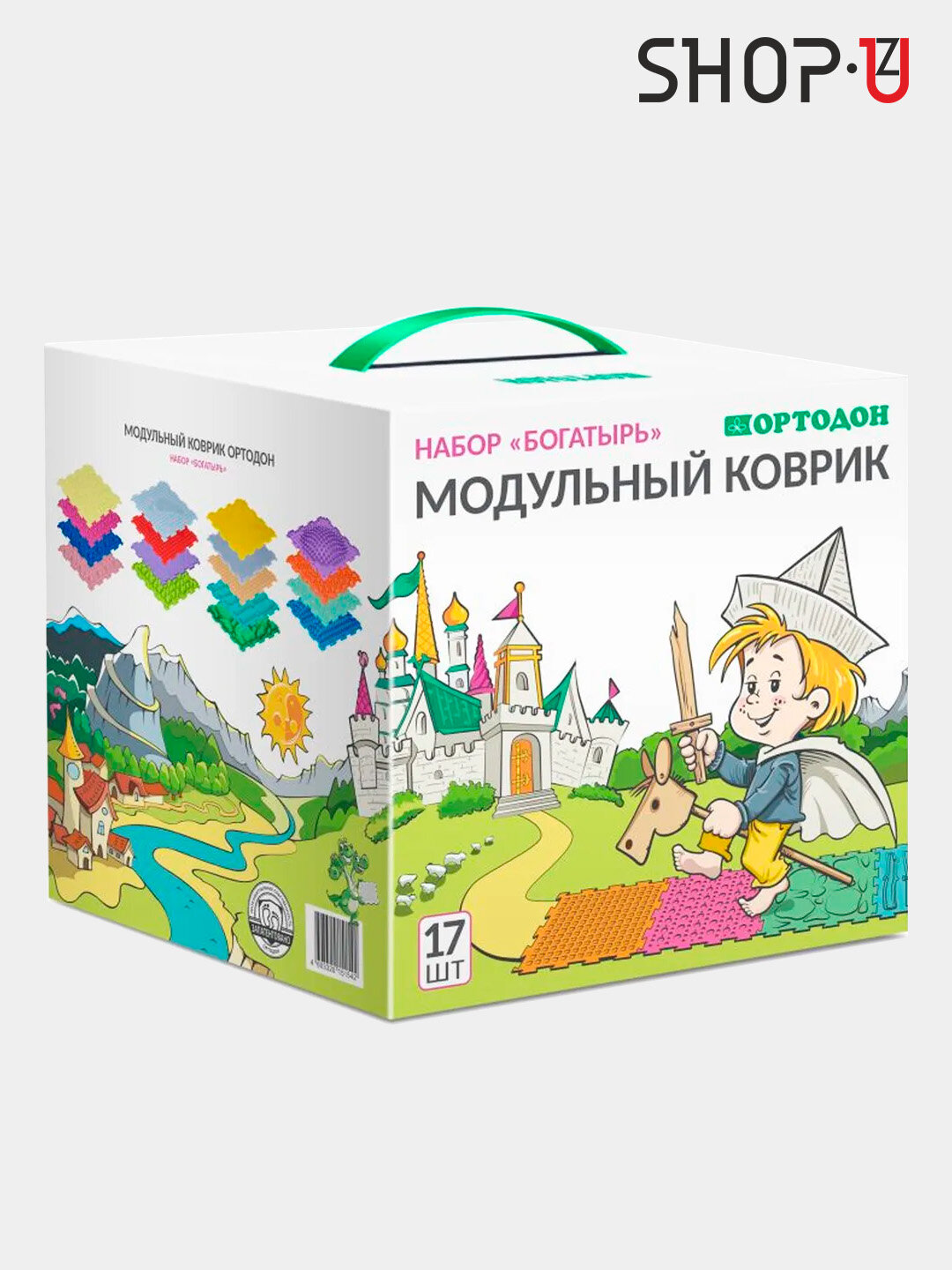 Орто-пазл модульно-игровой массажный коврик Ортодон, развивающий, ортопедический для ног, 25х25 см