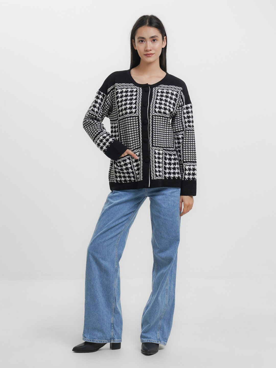 Кардиган Didov TRIKO 7405, размер 44-52, черный — фото 1