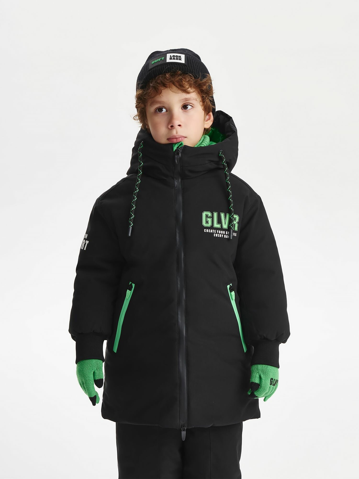 Пальто Gulliver, размер 128-64-57, темно-зеленый