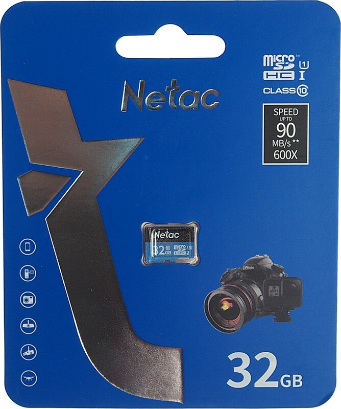 Карта памяти Netac P500 Standard, MicroSDHC, 32 ГБ, UHS-I/U1 (NT02P500STN-032G-S) — фото 1