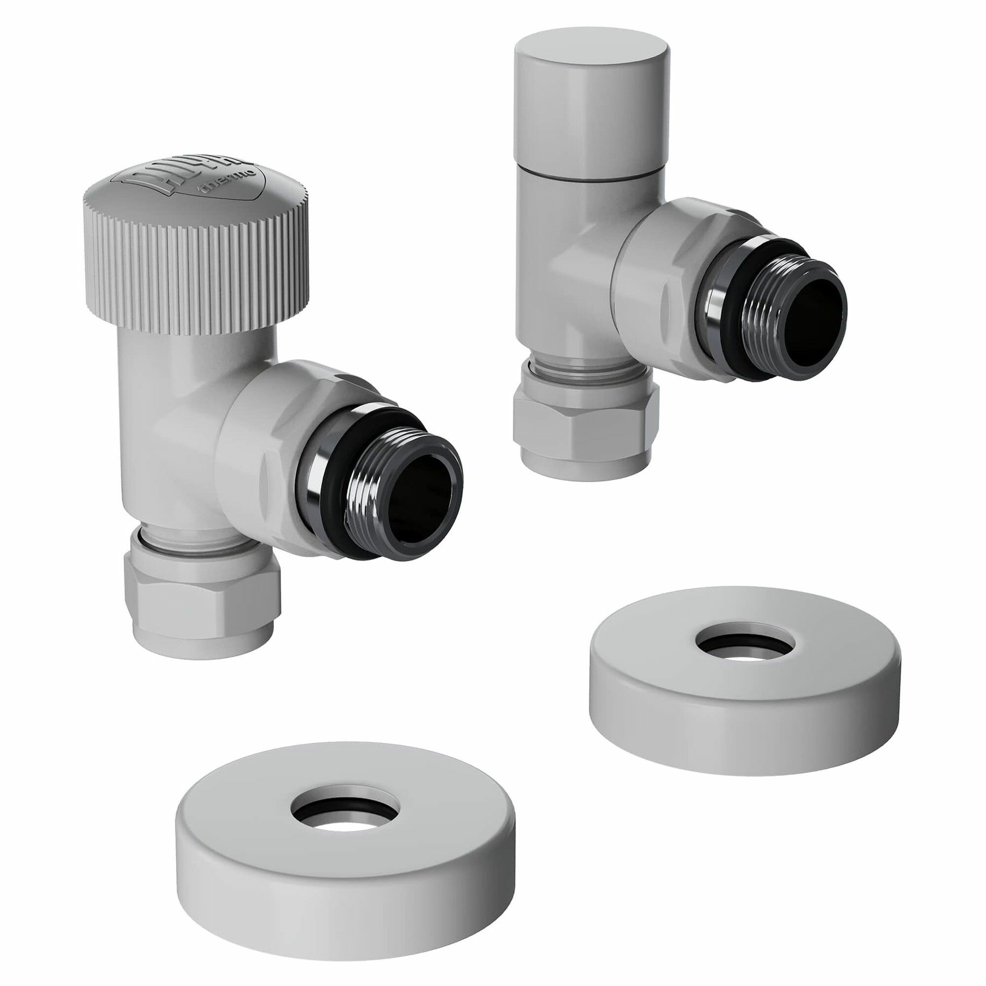 Набор термостатический угловой Royal Thermo Design Pro 15мм М30х15 (Белый)