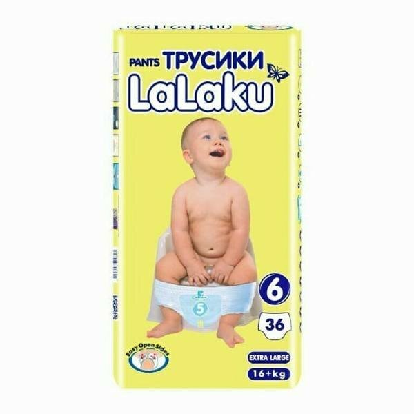 Подгузники ЛаЛаКу, 6 детские, для малышей, комфорт и защита, 0-17 кг