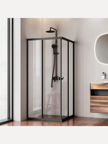 Изображение товара Душевое ограждение AM.PM Suit, 90х90 см, цвет черный матовый