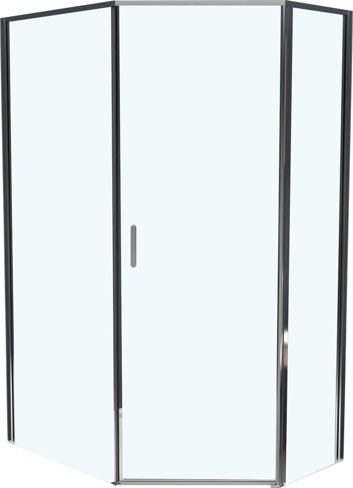 Душевой уголок BelBagno Uno 195 PH 1 100/80 C Cr без поддона стеклянный 100x80 с распашными дверями пятиугольный итальянский