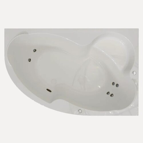 Изображение товара Акриловая ванна Radomir Ирма Стандарт 160x105, с каркасом, с экраном, угловая, правая, пристенная, белая, глянцевая, асимметричная, с сиденьем, с гидромассажем