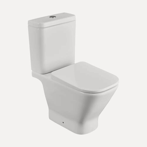 Изображение товара Унитаз-компакт напольный Roca Gap 342477000 с микролифтом, фарфоровый, белый, глянцевый, прямоугольный, сиденье для унитаза в комплекте