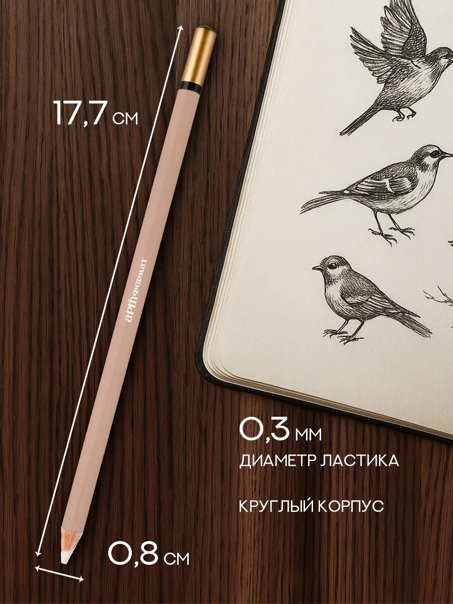 Ластик-карандаш набор 2 штуки мягкий художественный АртФормат — фото 1