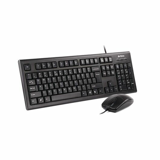 A4TECH KR‑8520D — это высококачественный комплект клавиатура + мышь, работающий с USB-кабелем.