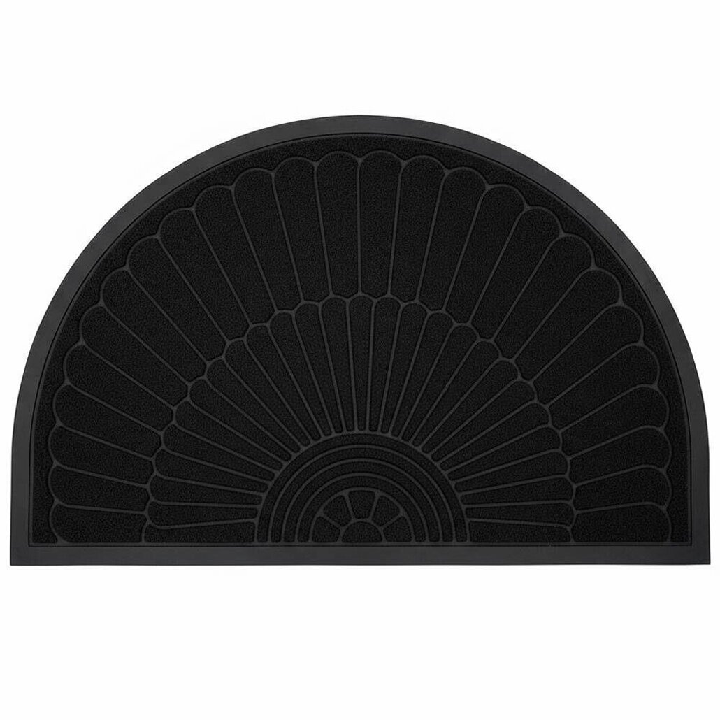 Коврик 40x60см полукруглый черный придверный антивандальный резина