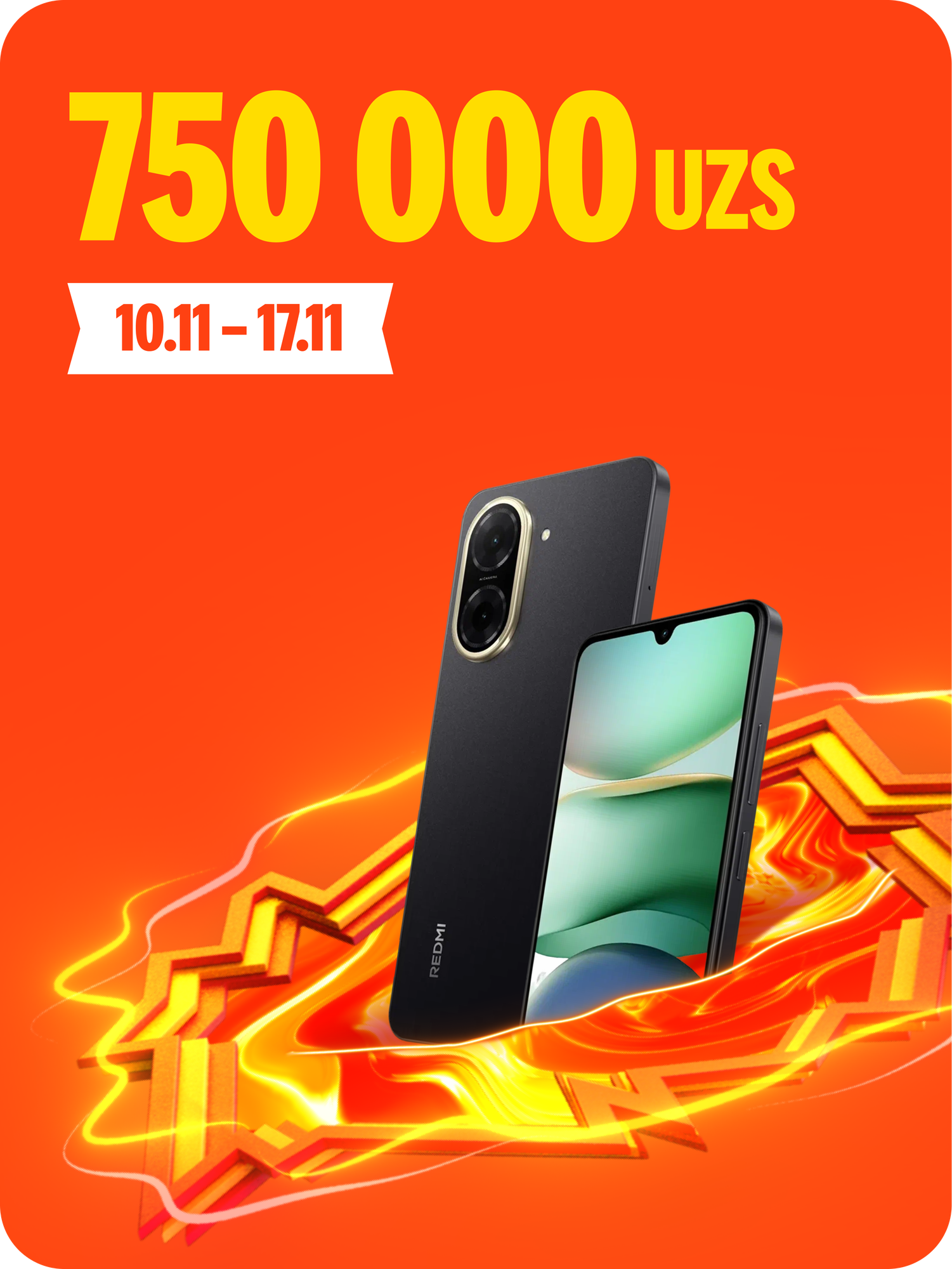 Смартфон Xiaomi Redmi Redmi A5, 3/64ГБ Midnight Black, 120 Hz, 6.88" IPS, 32MP, 5200 mAh