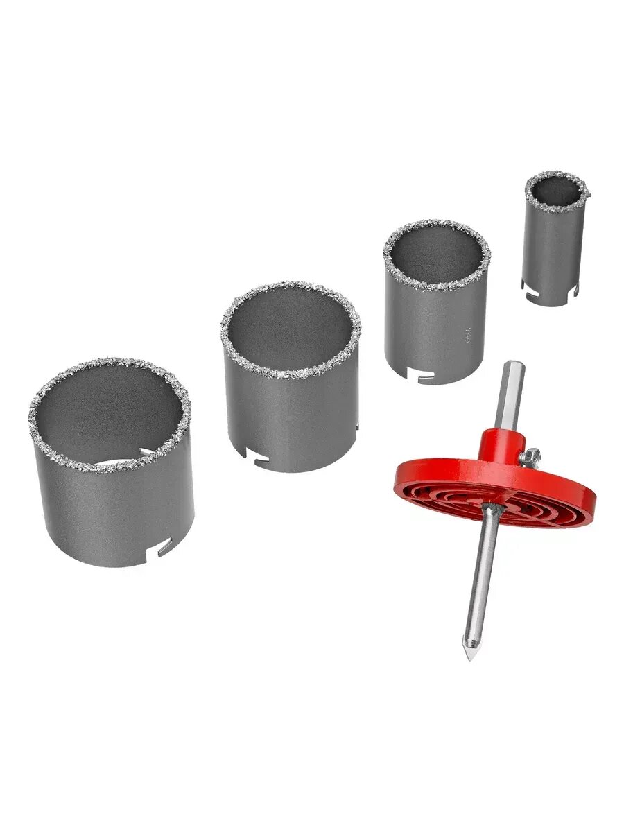 Набор коронок по бетону и плитке 33–73 мм 4 шт