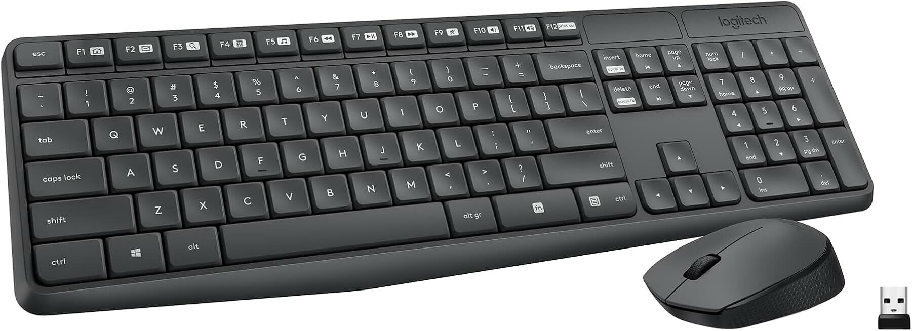Комплект беспроводной Logitech MK235, клавиатура и мышь, серый