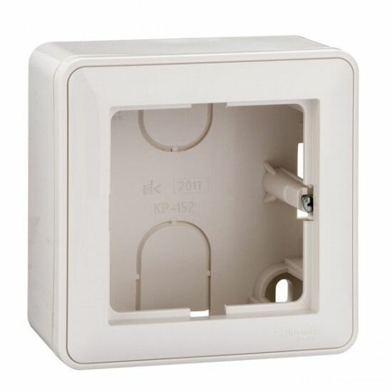 W59 коробка подъемная для наружного монтажа с рамкой 1-местная белый код KP-152-18 Schneider Electric