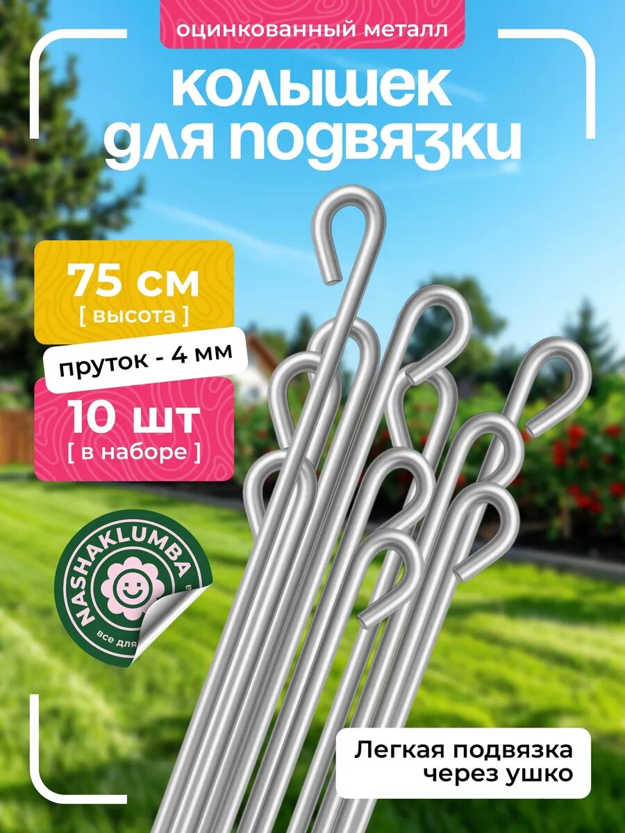 Колышки садовые оцинкованные 0.75 метра d-4мм (10штук)