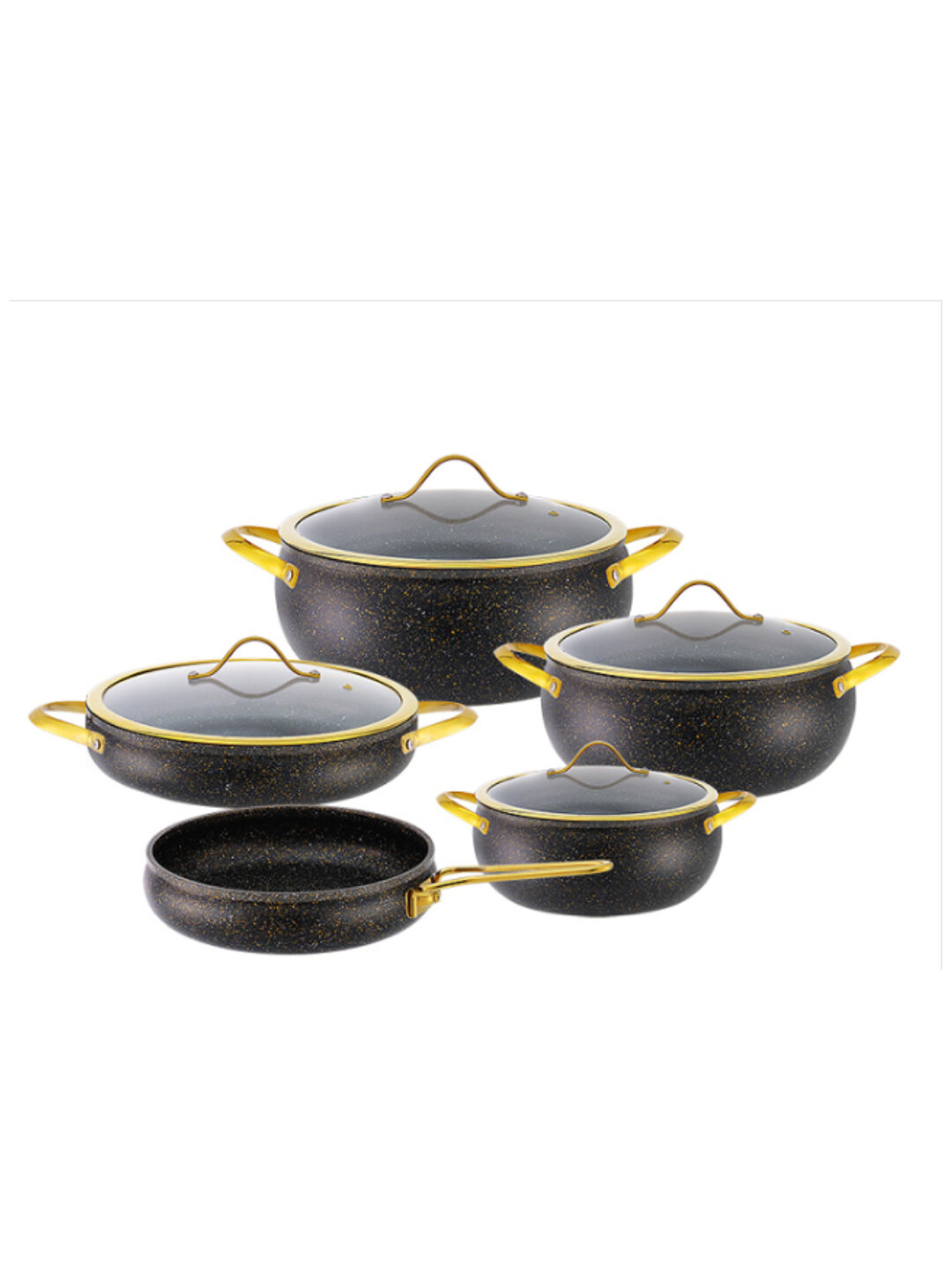 Haus Roland алюминиевый набор кухонной посуды с антипригарным покрытием, 5 предметов - Черный