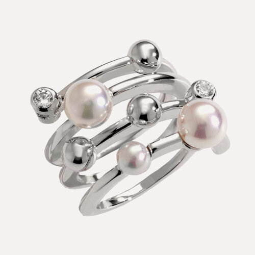 Изображение товара Кольцо, серебро, 925 проба, родирование, жемчуг