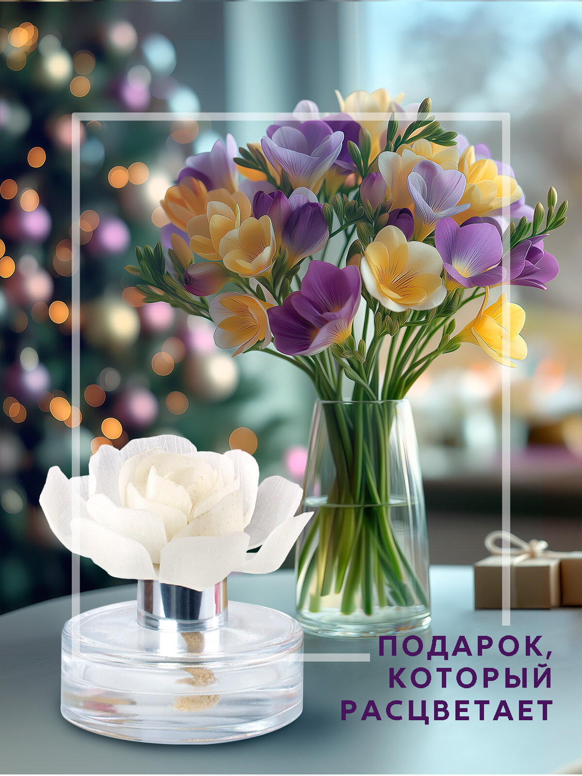 Ароматизатор для дома роза Breesal Arome Fleur Мелодия чувств, Декоративный ароматизатор, 60 мл — фото 1