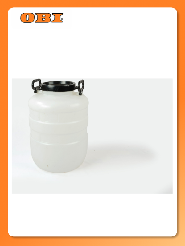 Бочка радиан пластик 40л белая с ручками и крышкой вертикальная