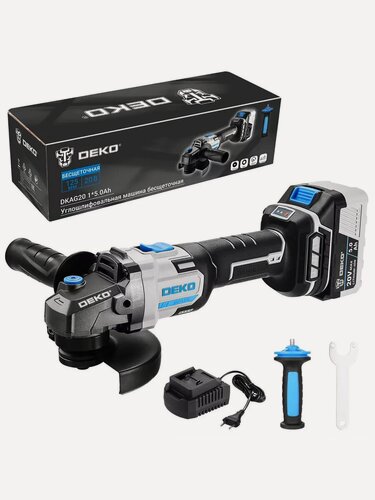 Изображение товара Шлифмашина угловая DEKO DKAG20, 20В, 1*5.0Ач, 0–3000/9000 об/мин