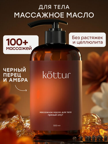 Изображение товара Массажное масло для тела от растяжек и целлюлита Amber Pepper, 500 мл