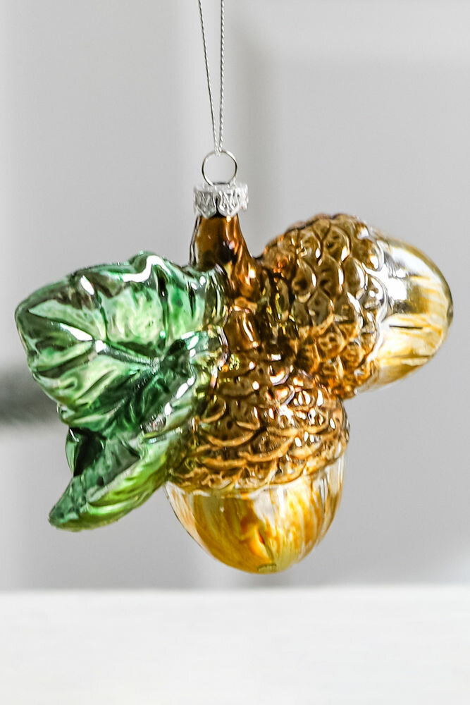 Ёлочная игрушка жёлуди 'очарование осени', пластик, 11 см, Kaemingk 028025