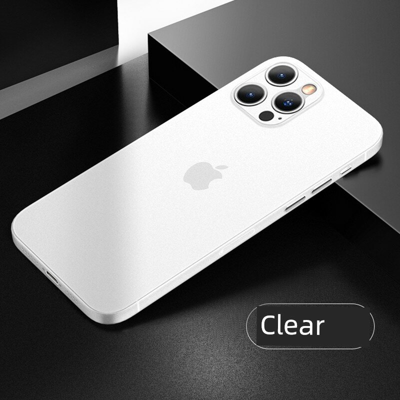 Ультратонкий матовый жесткий чехол для iPhone 12 mini в прозрачно-белом - премиум защитный чехол