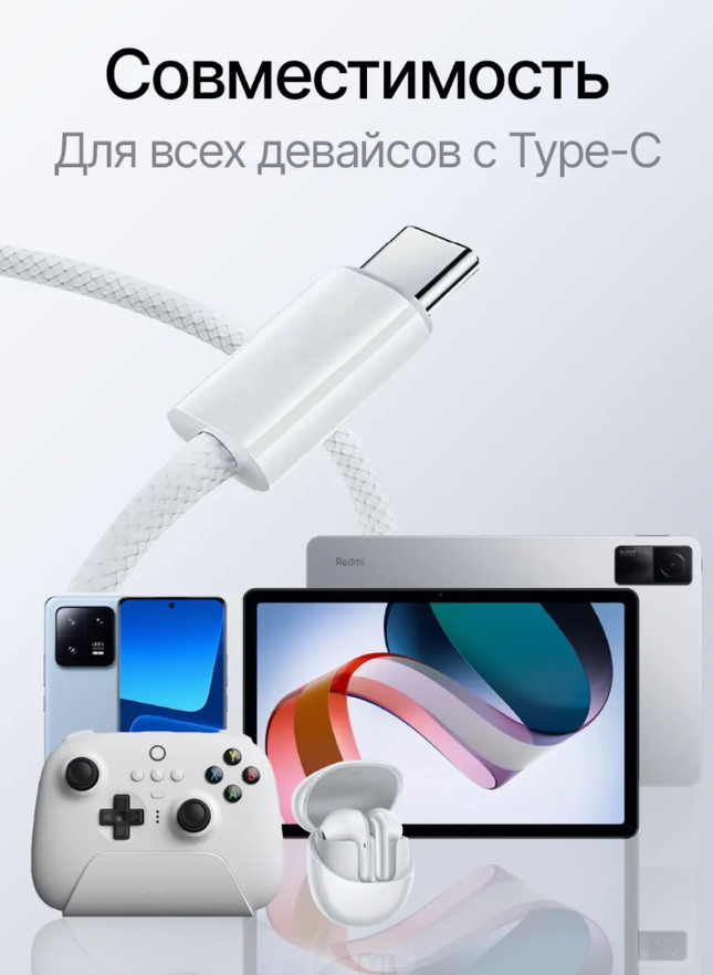 Зарядное устройство 35 Вт, для iPhone/ iPad/ AirPods/ Android/с кабелем USB Type C- USB Type C/Быстрая зарядка — фото 1