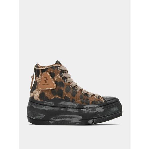 фото Кеды r13 kurt high top, размер 39 eu, коричневый