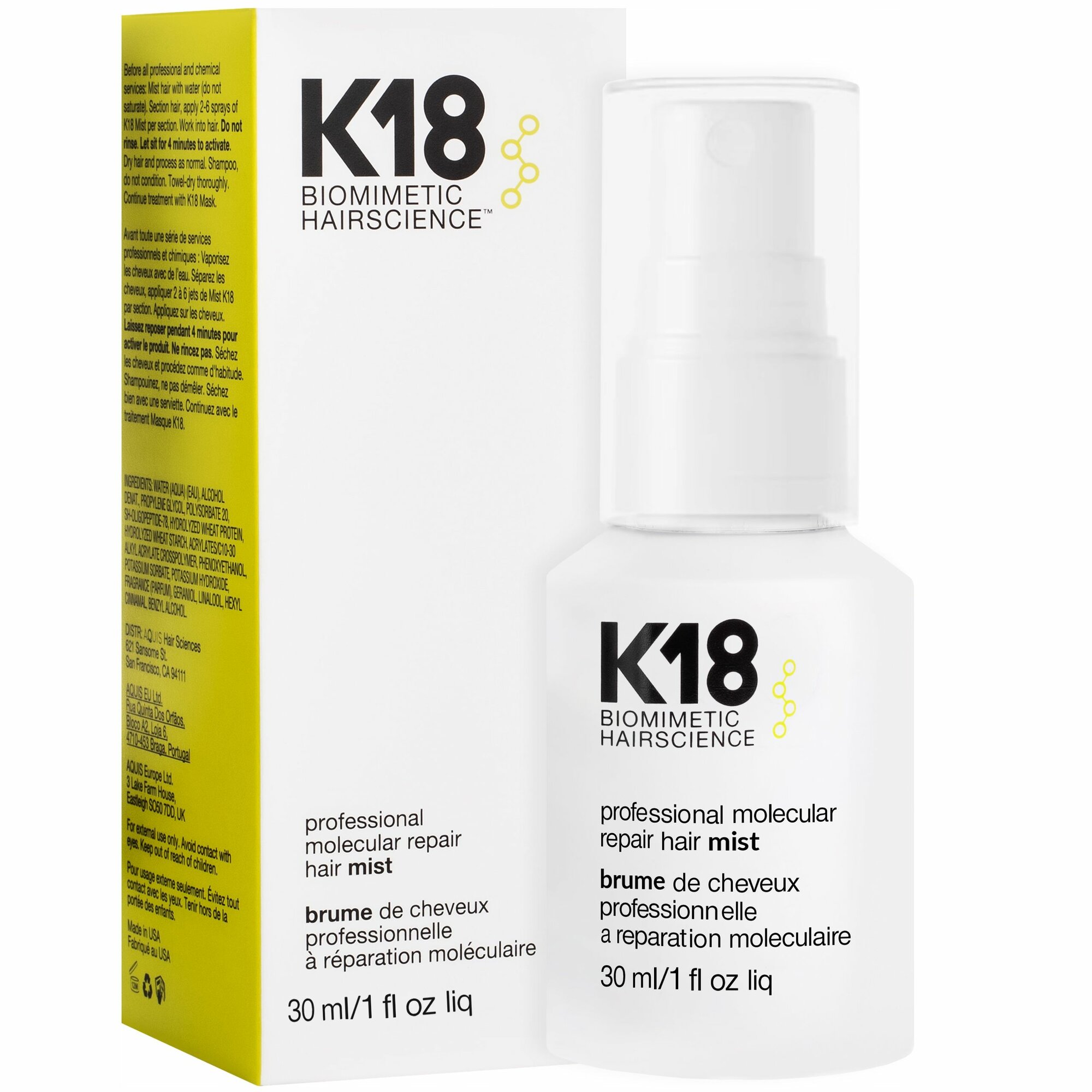 K18 Восстанавливающий спрей для волос Molecular Pro Repair Mist 30 мл