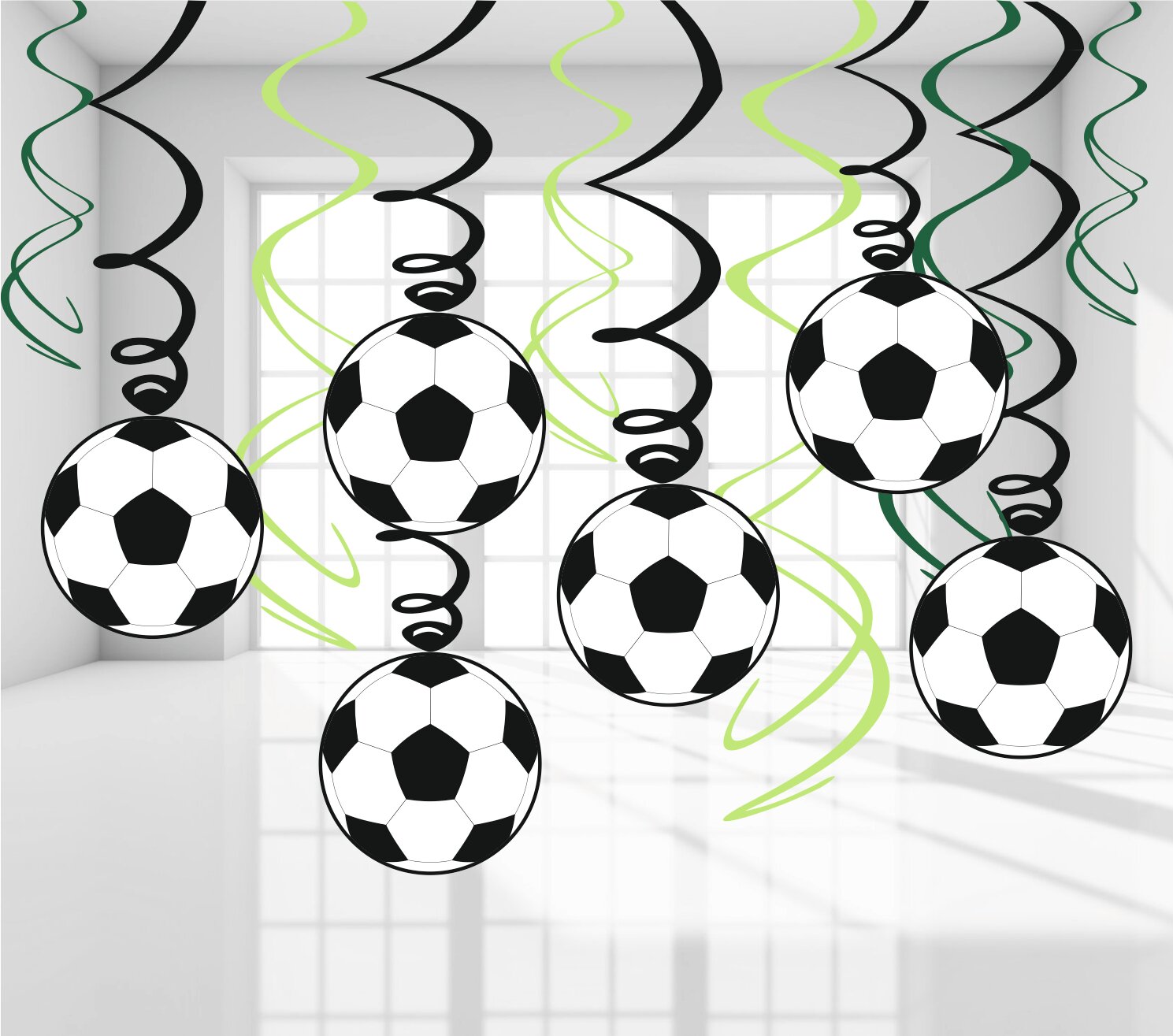 Спираль Декор ГК Сфера, Футбол, для интерьера и праздника, 12 штук