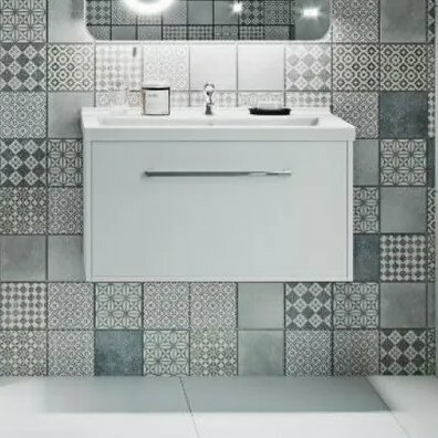 Тумба с раковиной AQUATON Мерида 80 new белый глянец