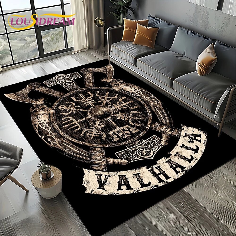 Ковёр LOUSIDREAM Odin Viking Symbol Valknut Nordic Valhalla Черный 120x160cm( 47x62in ) 1