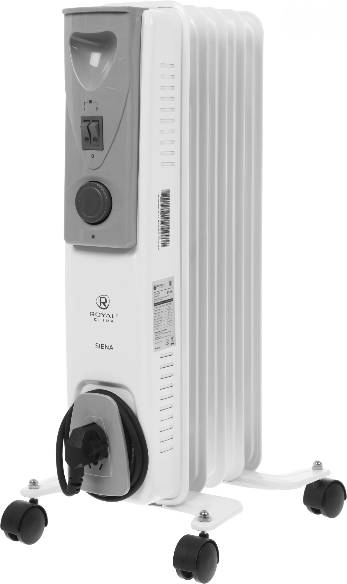Радиатор масляный Royal Clima Siena ROR-S5-1000M 1000Вт белый серый