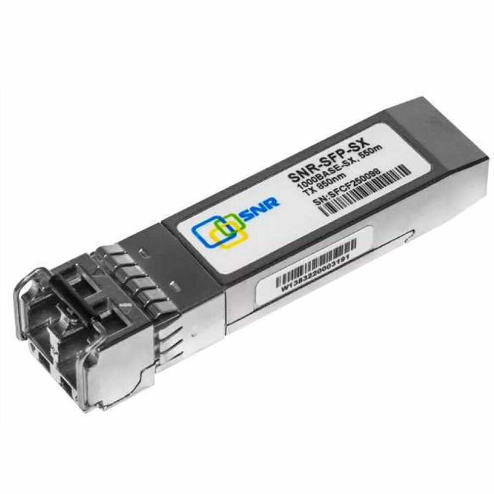 Трансивер SNR SFP 100BASE-SX, SWL, MMF, LC duplex, 850нм, up to 550м (7.5dB), analog CISCO GLC-SX-MM.