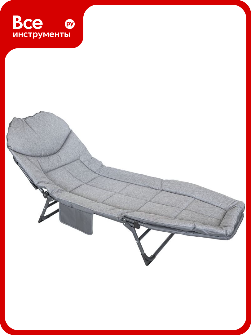 Складной шезлонг F-FG-HY-8008G (52530) 32x64x200см, макс. нагрузка 200кг, серый