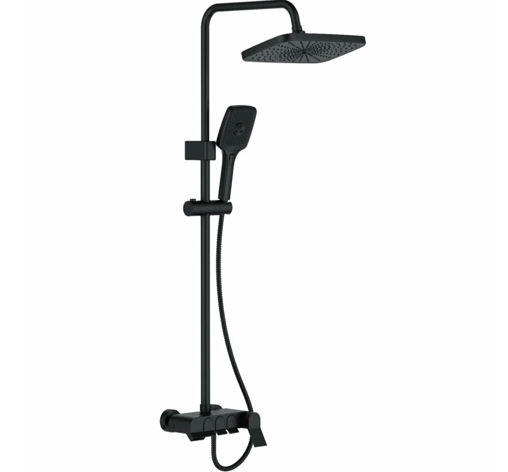 Душевая стойка со смесителем и тропическим душем черная L2425B