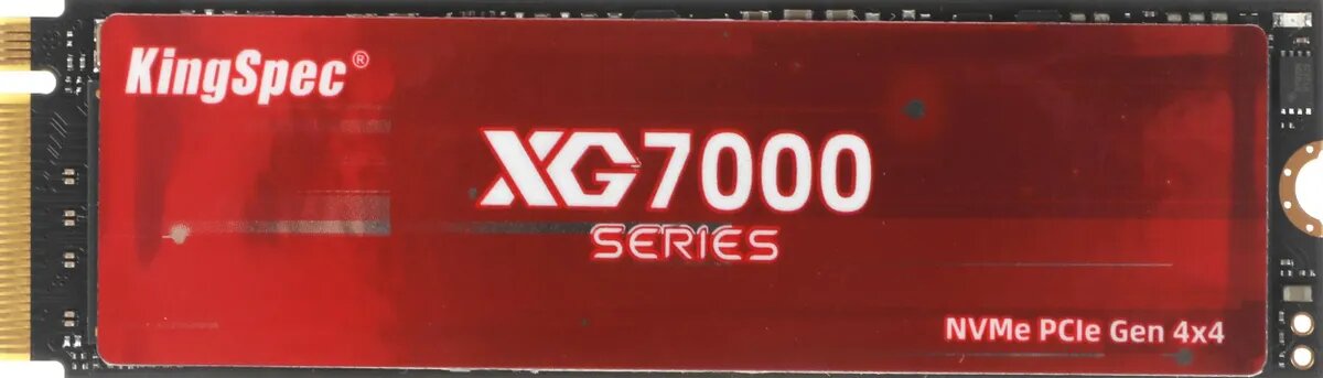 SSD накопитель KINGSPEC XG7000 XG7000-1TB 1ТБ, M.2 2280, PCIe 4.0 x4, NVMe, M.2