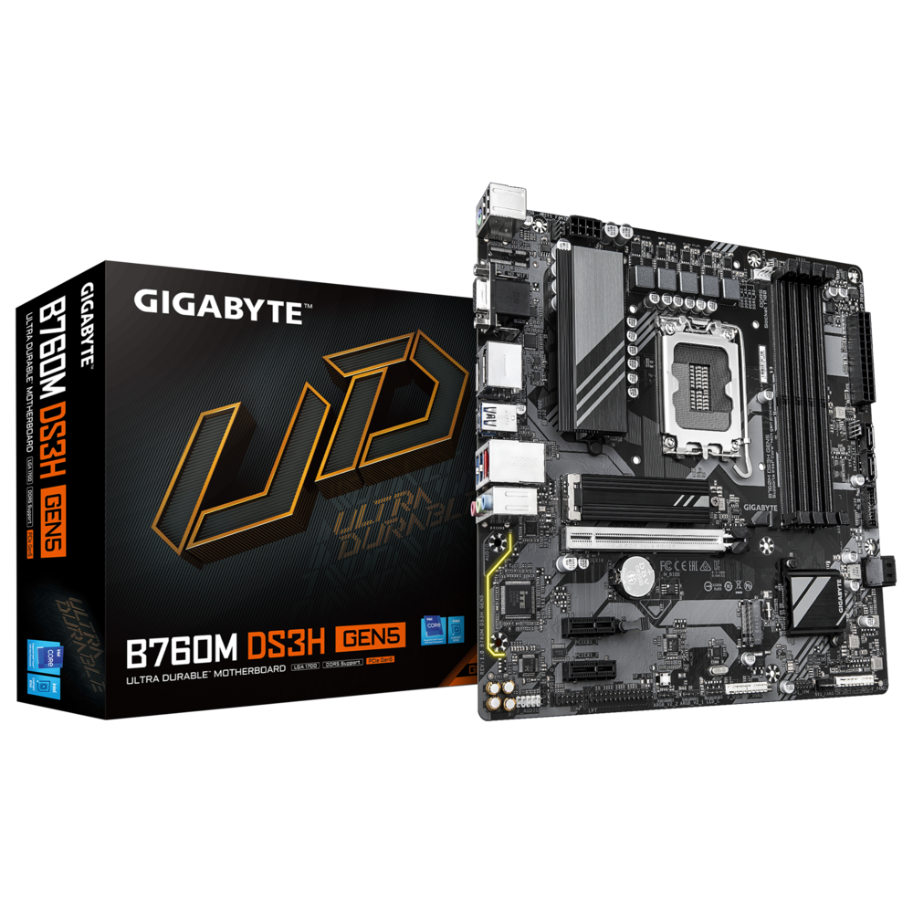 Материнская плата Gigabyte B760M DS3H GEN5, LGA1700, Intel B760, Micro-ATX, RTL (B760M DS3H GEN5)