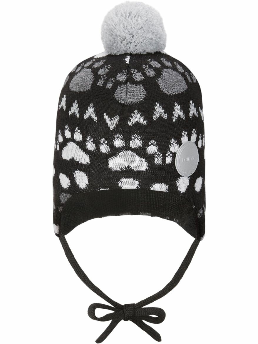Шапка Reima Tassutus для мальчиков, размер 48, белый/черный/серый