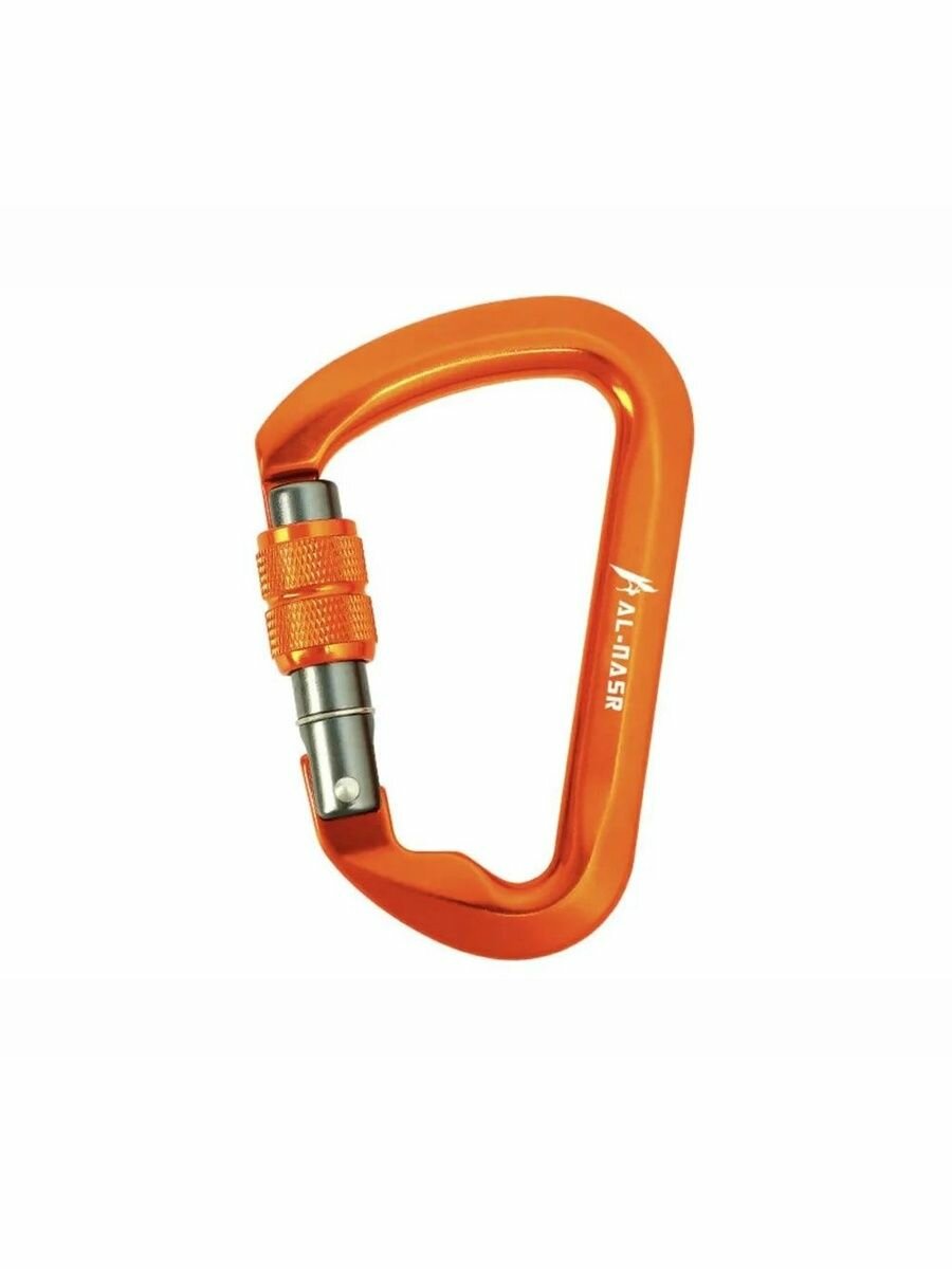 Карабин альпинистский 30 kN с резьбовой муфтой алюминиевый, страховочный