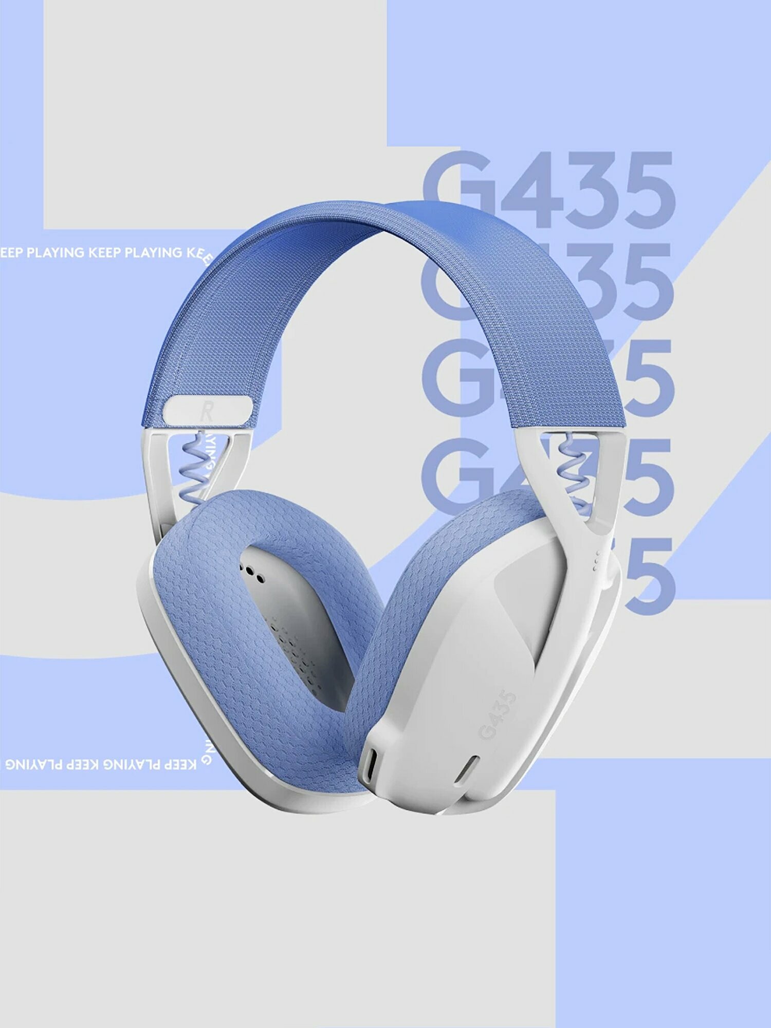 Игровая гарнитура Logitech G435 Lightspeed, беспроводная, Bluetooth, с микрофоном, белая