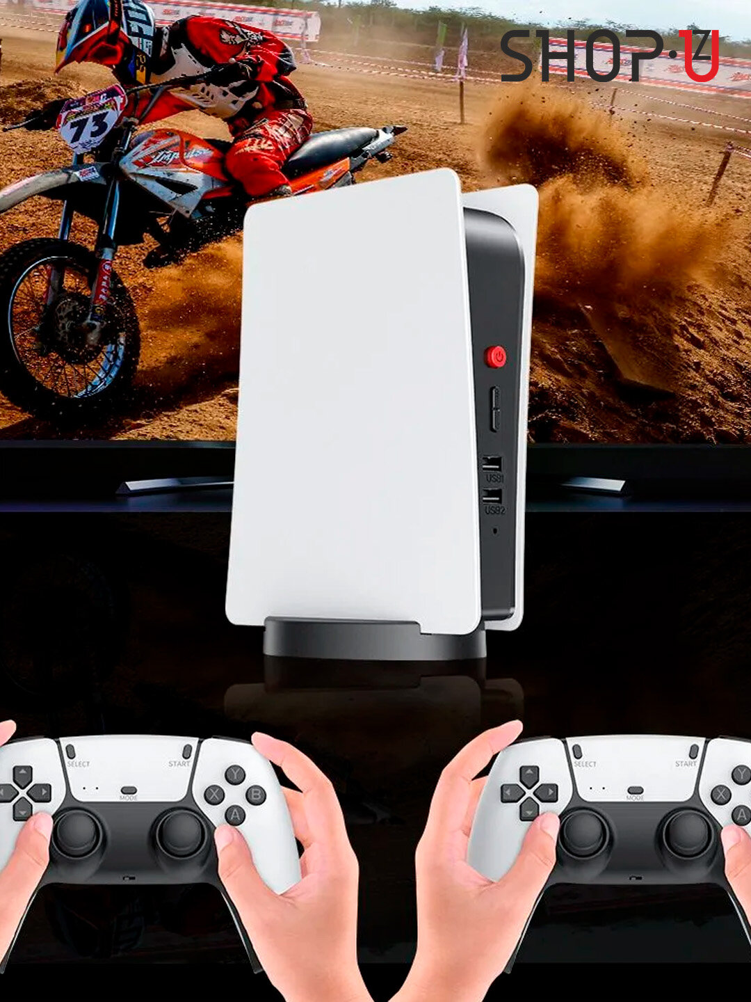 Игровая консоль-приставка M5 4K HD Classic, с 2 беспроводными джойстиками, более 15 000 игр