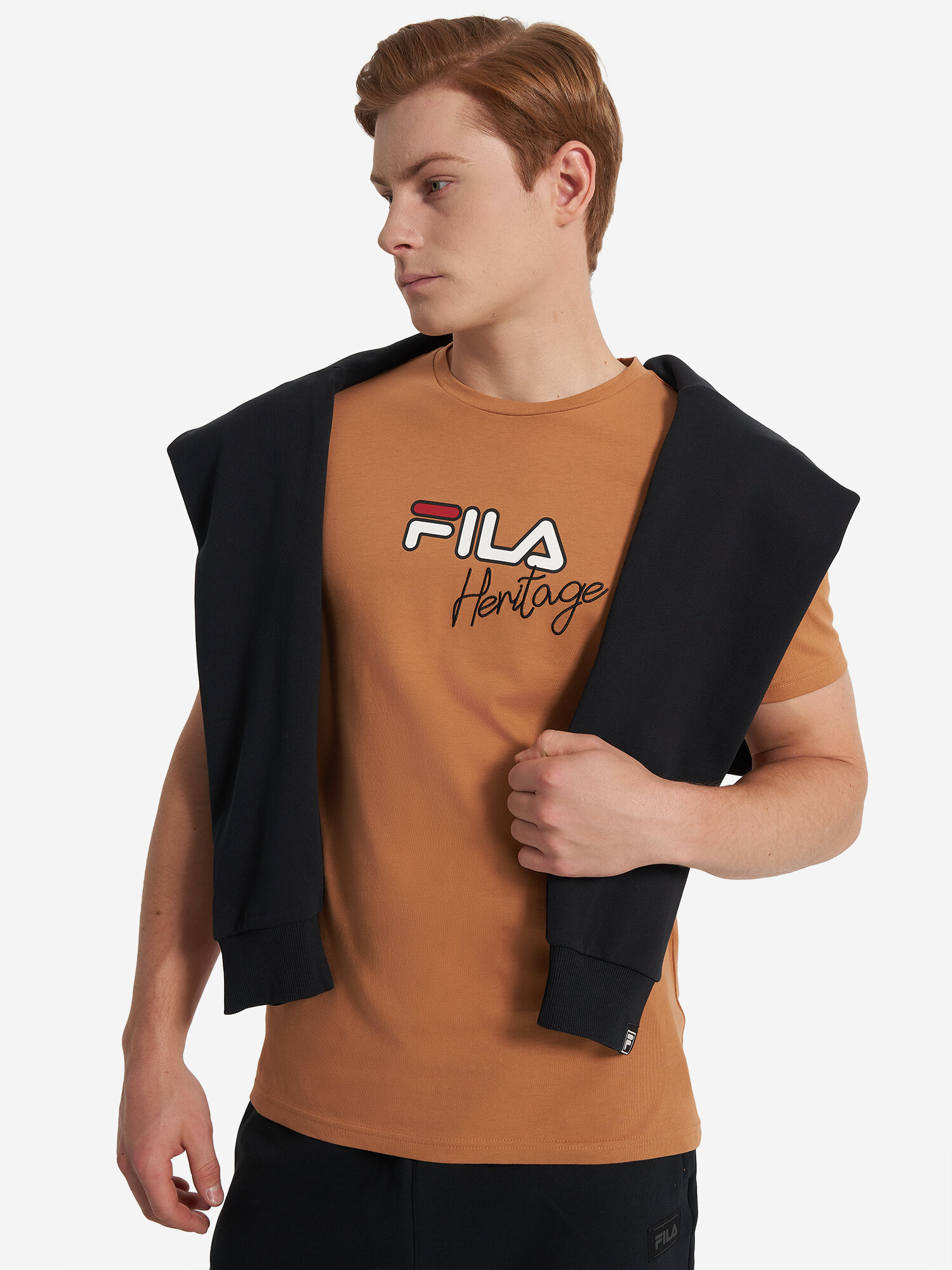 Футболка спортивная Fila, размер 50, коричневый